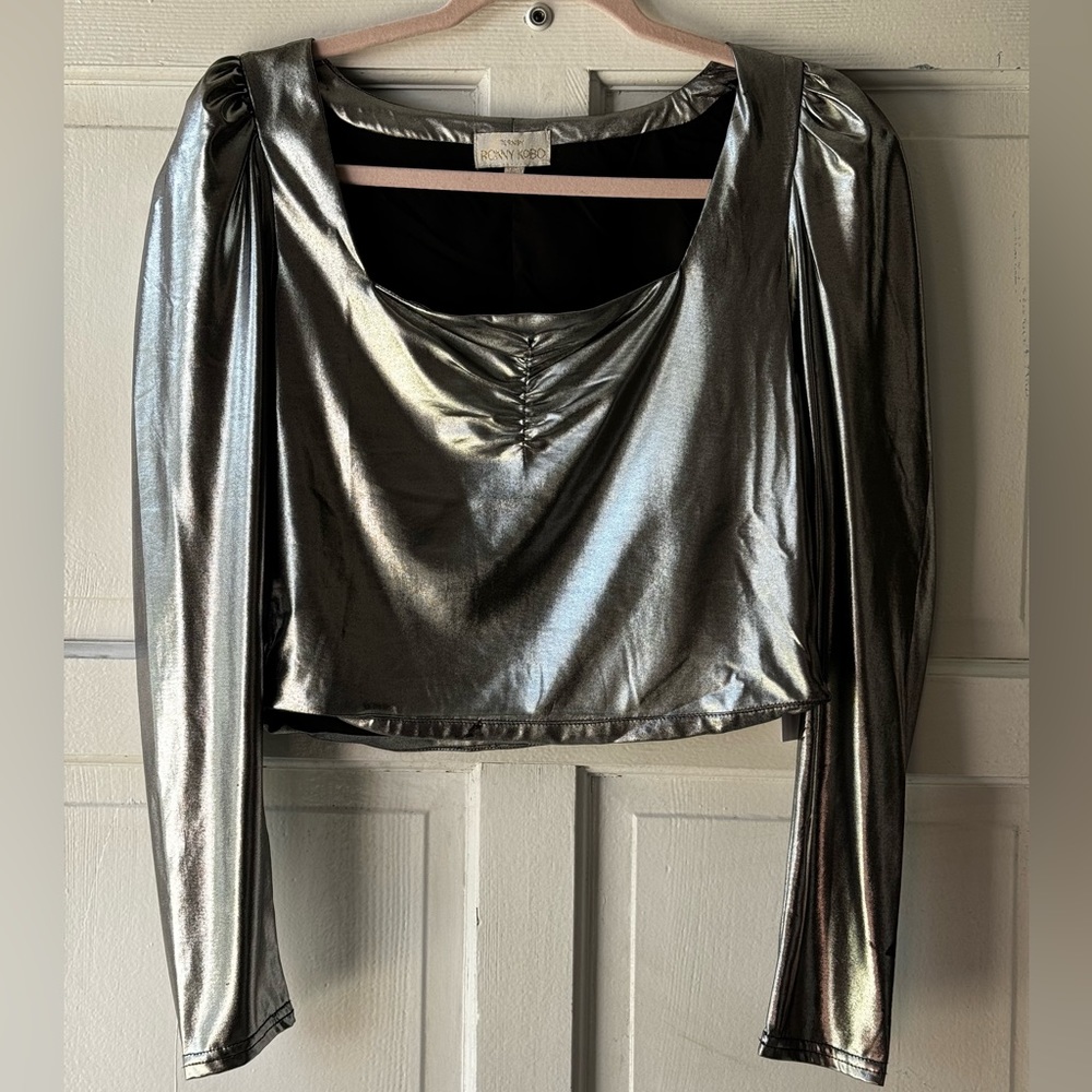Torn by RONNY KOBO SELINA METALLIC top size m